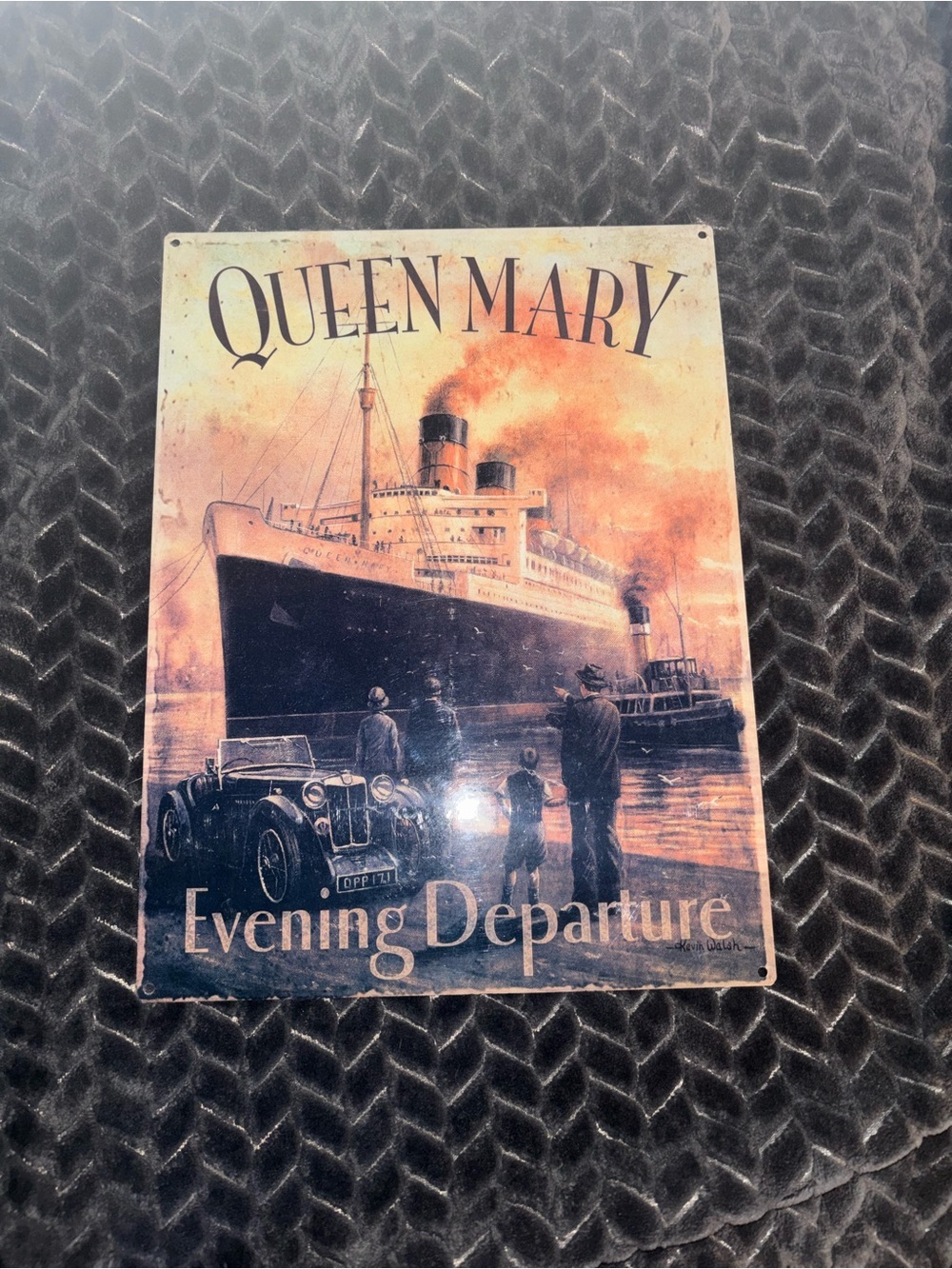 Vintage Queen Mary Wall Art - Black and Sepia Tones